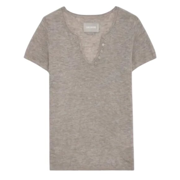 Zadig & Voltaire grey Celsy cashmere henley sweater size XS - Picture 4 of 10